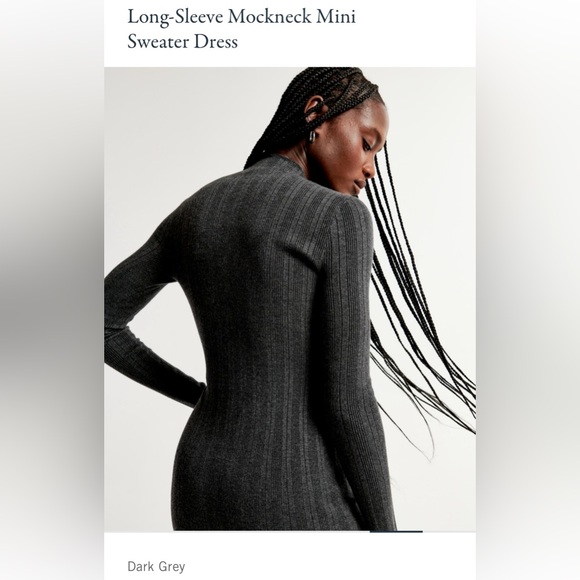 Abercrombie & Fitch Long-Sleeve Mockneck Mini Sweater Dress - Picture 4 of 7